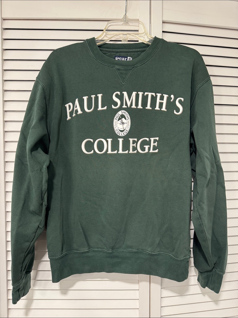 Paul Smith Forest Green Crewneck Sweatshirt with White Lettering. Medium.